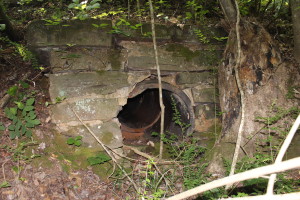Culvert between former ballpark/pool and Lance Way. James Lowery, July 12, 2015